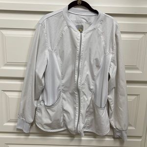 Cherokee Luxe white scrub jacket, ladies XL
